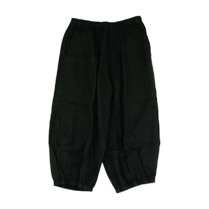 Black Solid Active Pants Chic Black Leggings