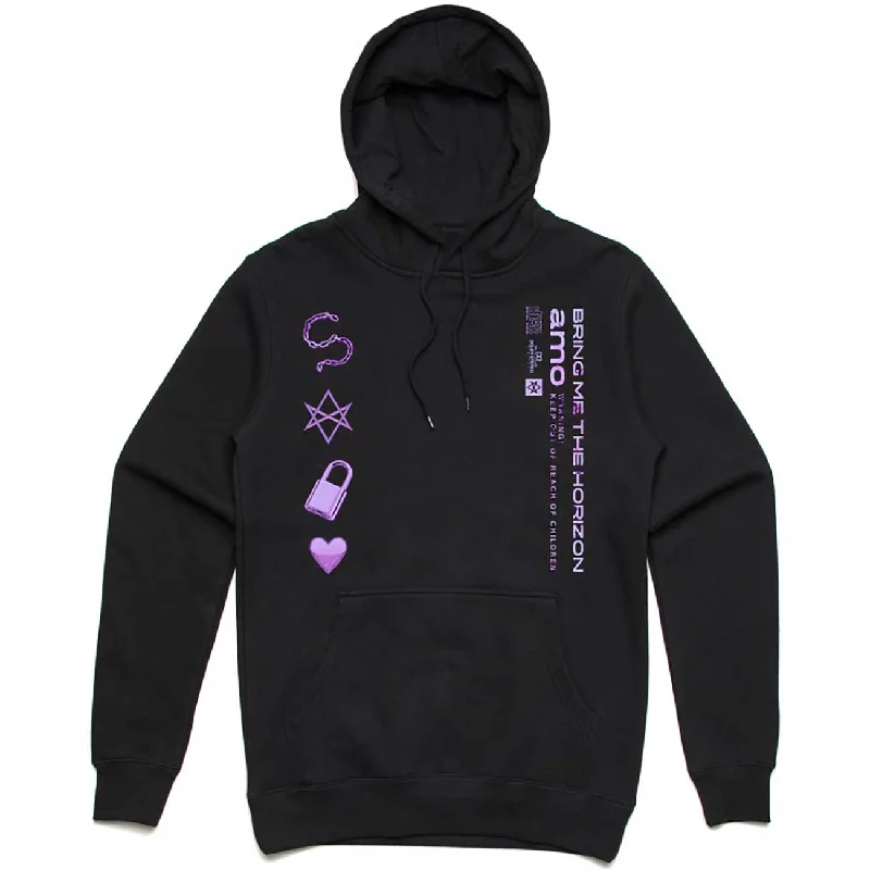 BRING ME THE HORIZON Attractive Hoodie, Amo Symbols Hoodie with Pattern Geometric Abstract