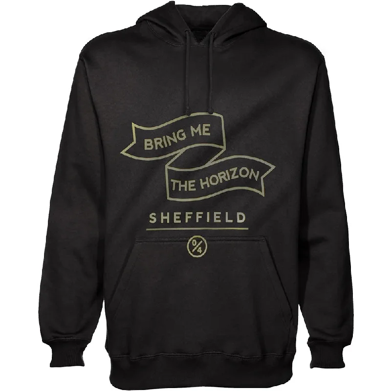 BRING ME THE HORIZON Attractive Hoodie, Banner Hoodie with Rhinestones Sparkly Elegant