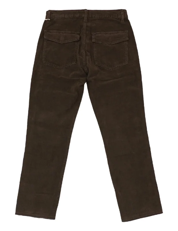 Brown Solid Pants Chic Slim Fit Pants