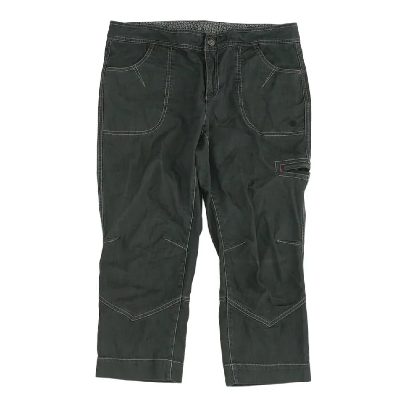 Charcoal Solid Capri Pants Classic Stretch Pants