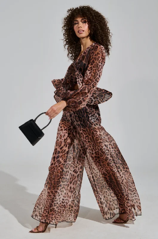 CHEETAH GIRL PALAZZO PANT Comfortable Denim Trousers