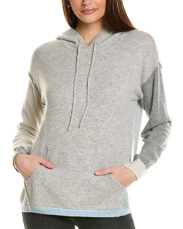 Collaboration Kayla Colorblocked Cashmere Hoodie Hoodie with Contrast Stitching Detailed Premium
