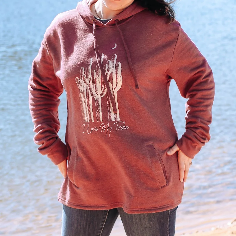 I Love My Tribe Hooded Sweat Shirt Graphic Hoodie Design Print