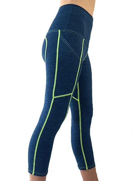 Cobalt Capri Pants With Pockets by WSI Sports Made in USA 731BPPT Comfortable Jogging Pants