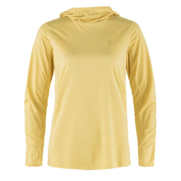 Fjallraven Womens Abisko Sun-Hoodie LS Hooded T-Shirt Mais Yellow Hoodie with Crew Neck Simple Timeless