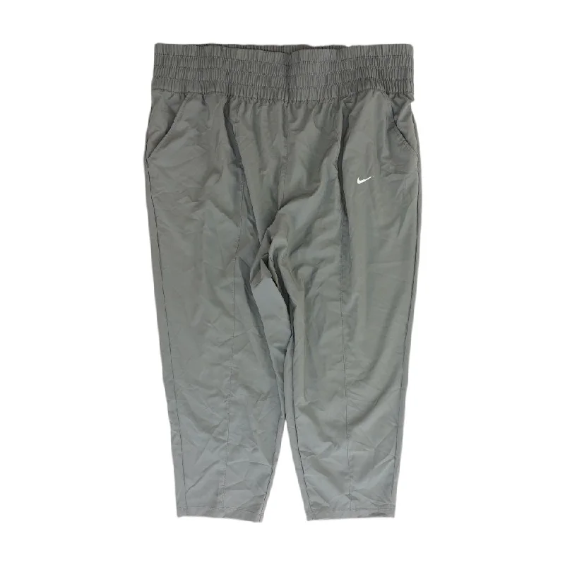 Gray Solid Active Pants High-Waist Jeans