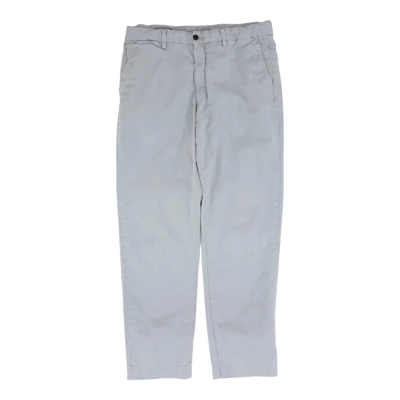 Gray Solid Chino Pants Cozy Fitted Pants