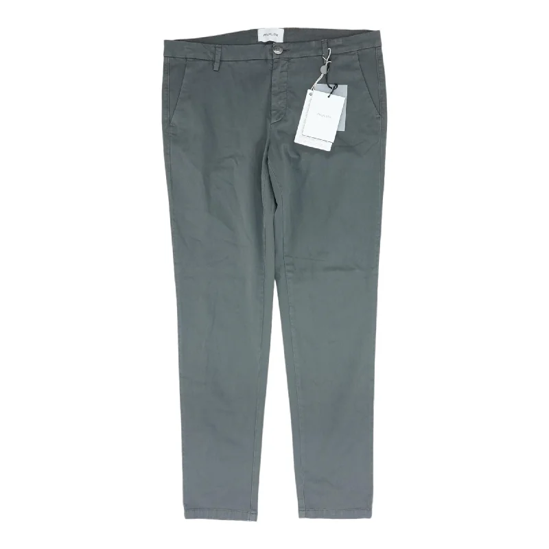 Gray Solid Chino Pants Fashionable Work Pants