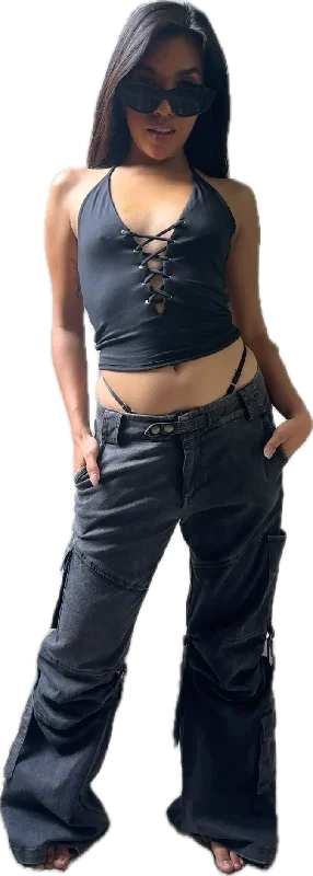 HeartCart Pants Loose Fit Casual Plaid Pants