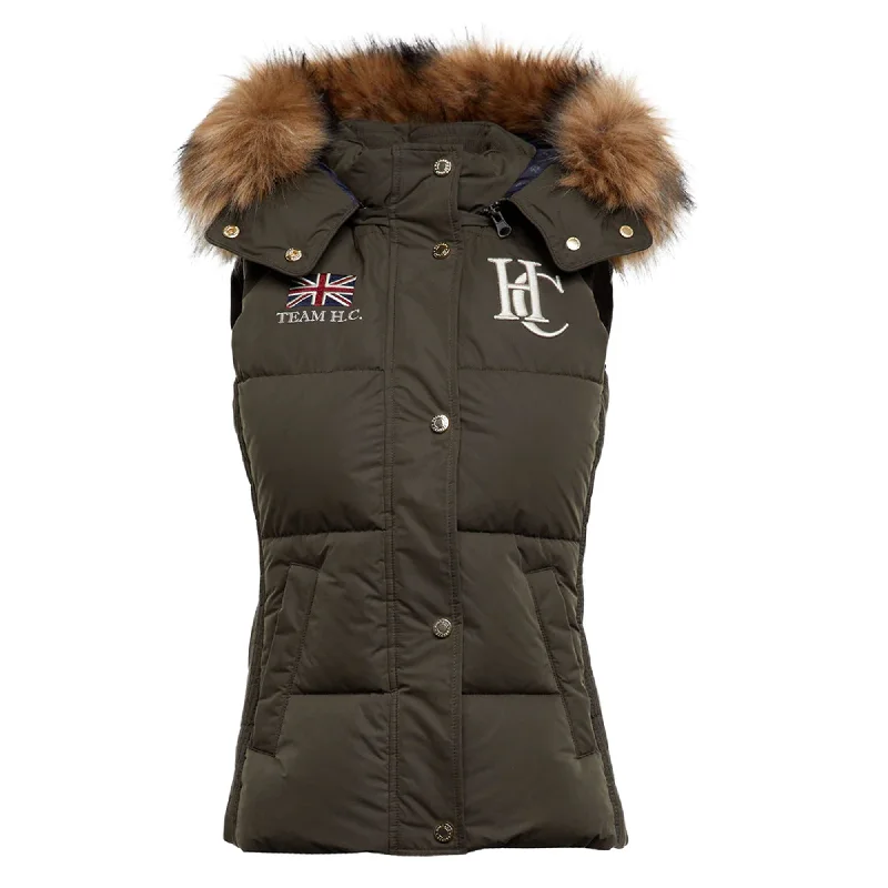 Holland Cooper Ladies Team Hooded Gilet Hoodie with Velcro Closure Adjustable Secure