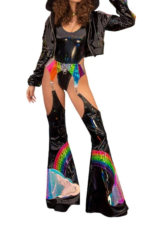 Holo Prism Hoodie In Black Hoodie with Full-Zip Functional Layering