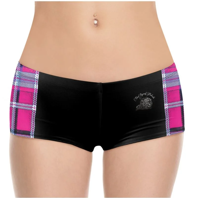 TRP Twisted Patterns 06: Digital Plaid 01-04A Designer Hot Pants Trendy Wide-Legged Trousers