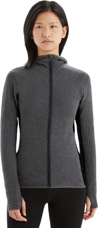 Descender Long Sleeve Zip Hoodie - Women's|-|Chandail à capuchon zippé à manches longues Descender - Femme Hoodie with Hem Embroidery Detailed Premium