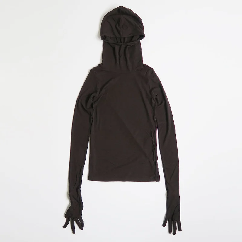 【IIROT/イロット】<br>Glove skin hoodie jersey <br>028-024-CT89 Hoodie with Belted Waist Structured Tailored