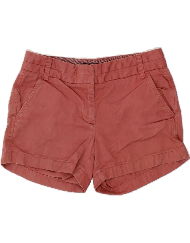 J. CREW Womens Hot Pants US 0 XS W28 Maroon Cotton Casual Track Pants
