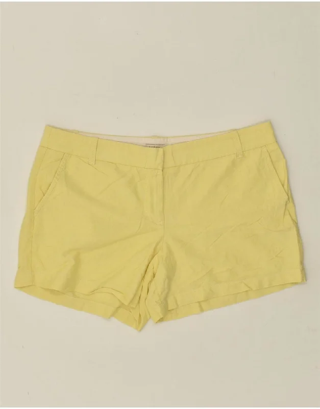 J. CREW Womens Hot Pants US 14 XL W38  Yellow Cotton Formal Stretch Pants