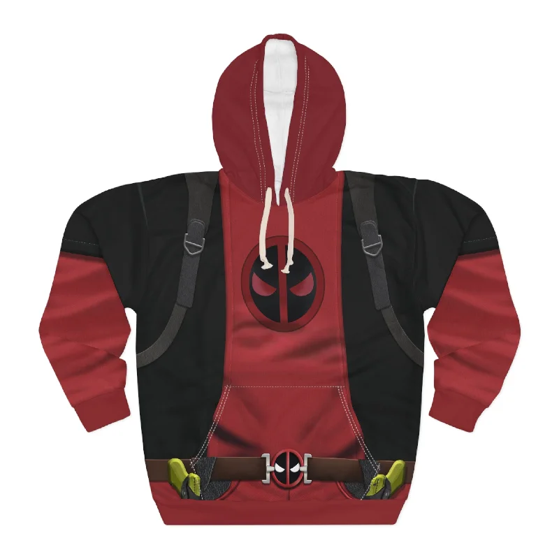 Kidpool Hoodie, Deadpool & Wolverine Costume Hoodie with Hidden Zipper Minimalist Clean