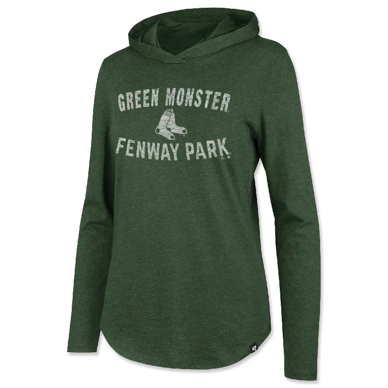 Ladies 47 Frankie Hooded Long Sleeve - Green Monster Hoodie with Tied Waist Feminine Flattering