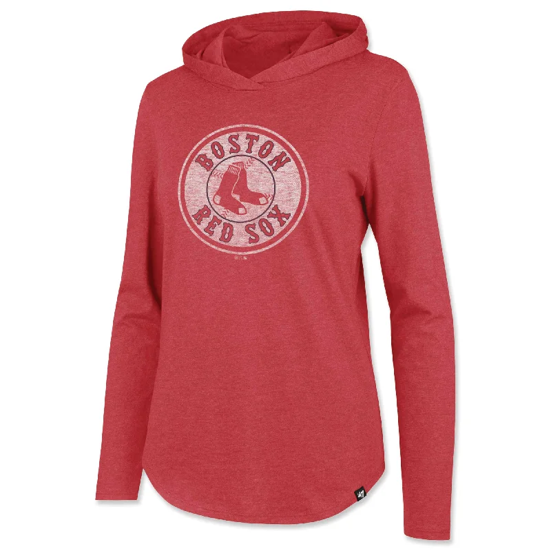 Ladies 47 Frankie Hooded Long Sleeve - Red Hoodie with Slit Hem Functional Movement