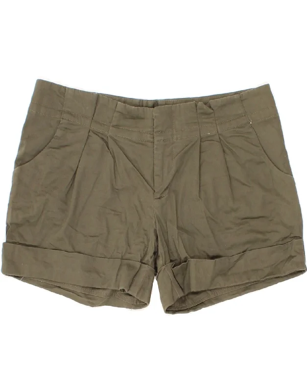 MOSSIMO Womens Hot Pants US 4 Small W27  Khaki Cotton Cozy Fitted Pants