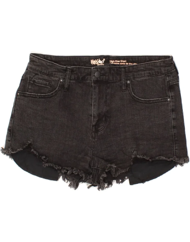 MOSSIMO Womens Stretch High Waist Denim Hot Pants US 12 Large W31  Grey High-Waist Jogger Pants