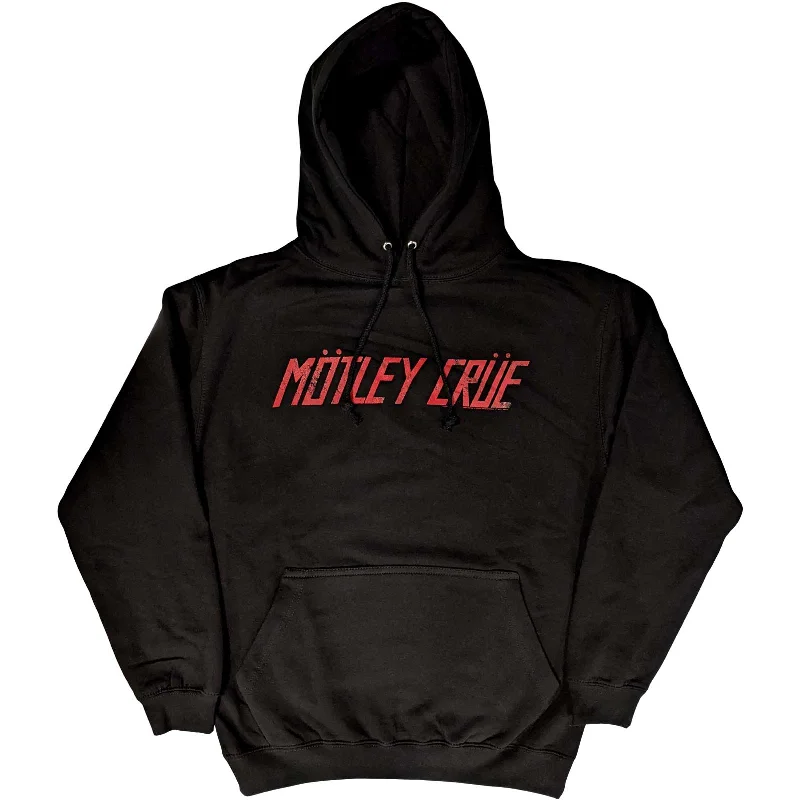 MOTLEY CRUE Attractive Hoodie, Distressed Logo Hoodie with Double Zipper Versatile Adjustable