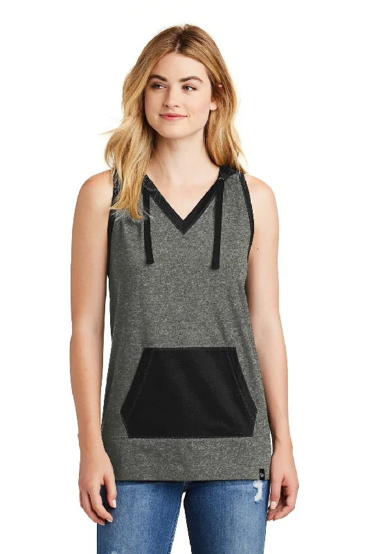 New Era Womens Heritage Hooded Tank Top - Black Twist/Black - Closeout Hoodie with Gradient Ombre Colorful
