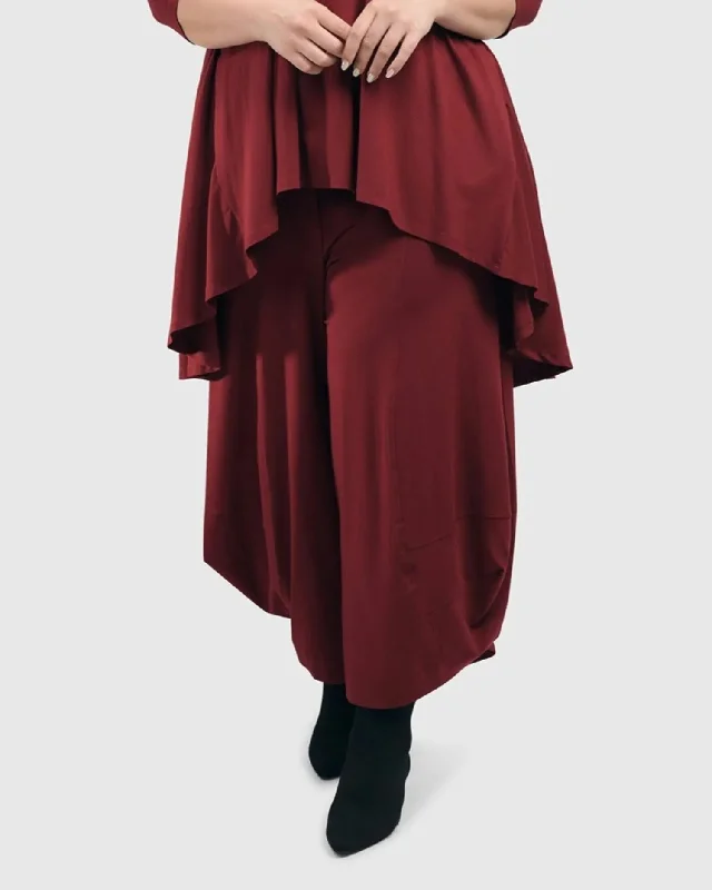 Essential Punto Pants, Plum Elegant Silk Pants