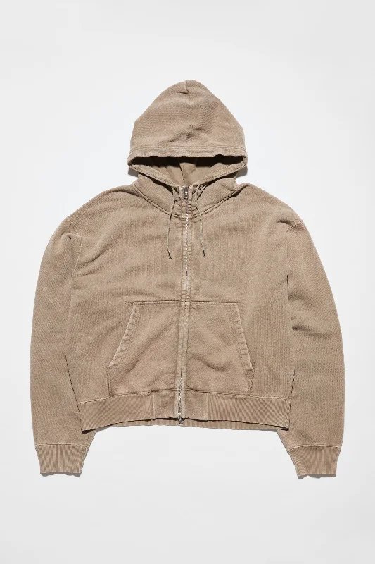 Oversized Zip-up Hoodie Hoodie with Raw Hem Edgy Unfinished