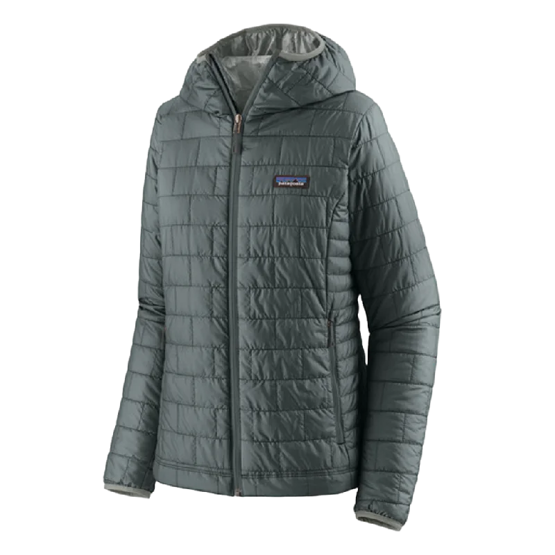 Patagonia Women's Nano Puff Hoody - Past Season Hoodie with Mock Neck Collared Structured