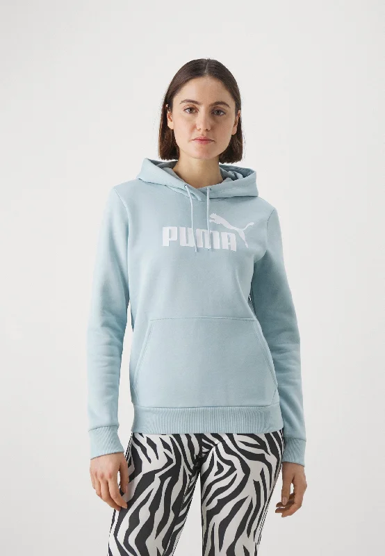 Puma Ess Logo Hoodie Fl W Turquoise Hoodie with Relaxed Fit Easy Casual