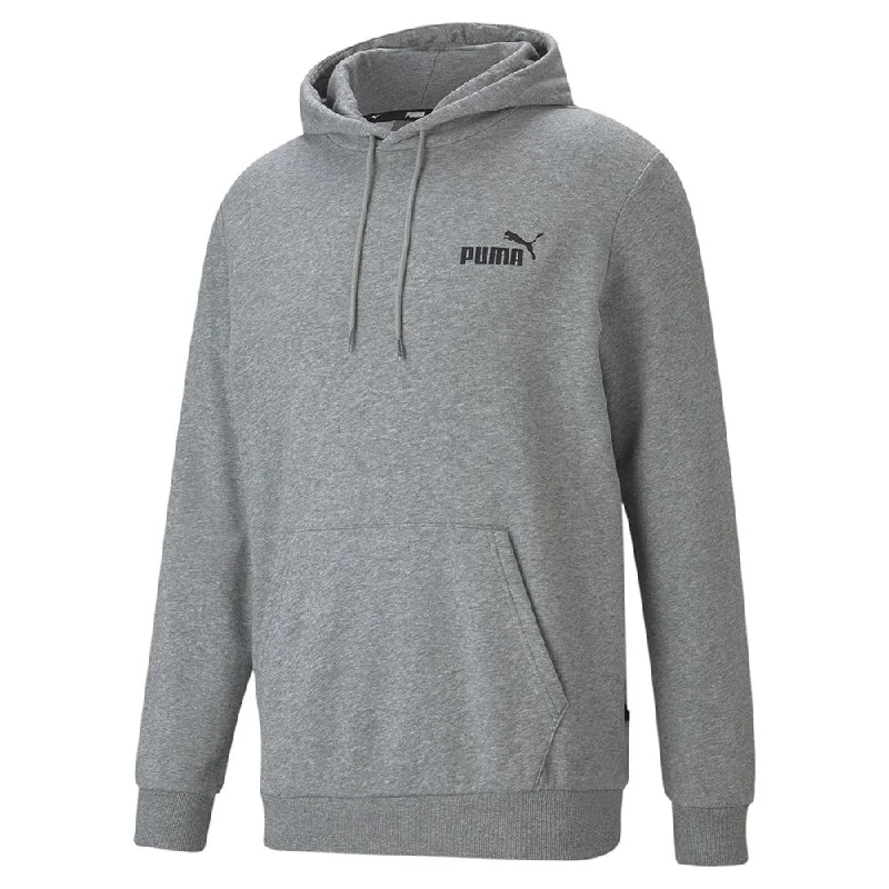 Puma Ess Small Logo Hoodie Fl Grey Hoodie with Hem Elastic Stretchable Comfortable