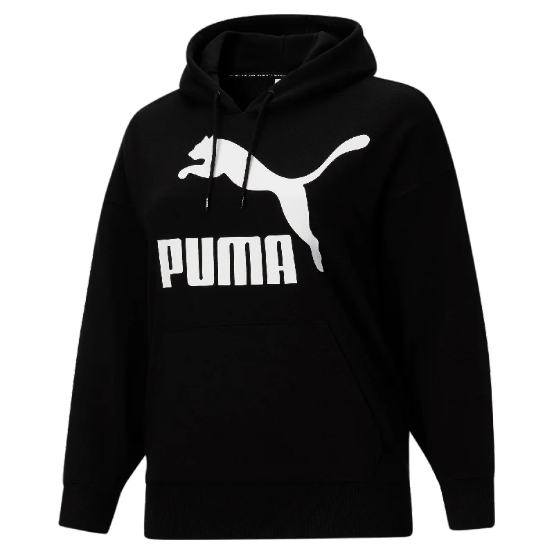 PUMA Women's Classics Logo Hoodie PL Hoodie with Thumb Holes Functional Cozy