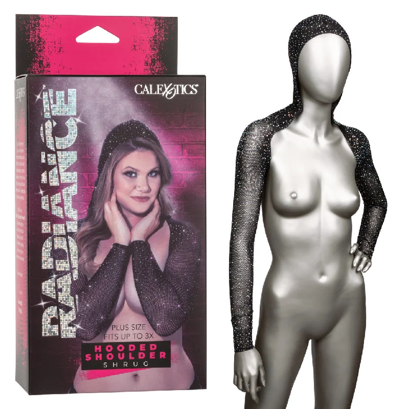 Radiance™ Plus Size Hooded Shoulder Shrug Hoodie with Longline Fit Extended Stylish