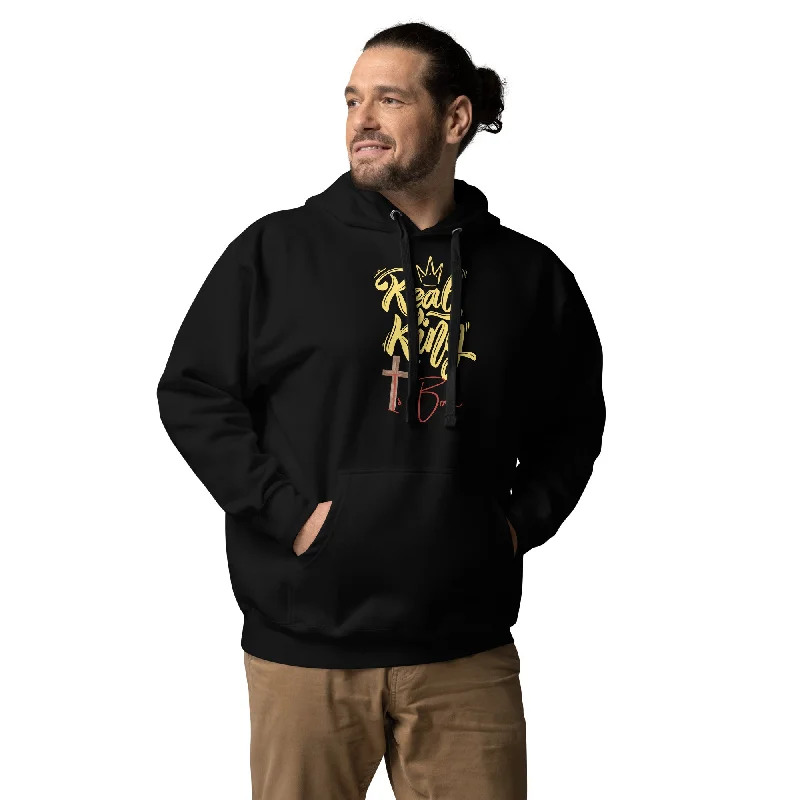 Real King Is Born Unisex Hoodie Hoodie with Snap Buttons Easy Quick