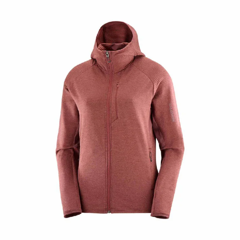 Salomon Women's Essential Lightwarm Full Zip Hoodie Hoodie with Button Classic Timeless