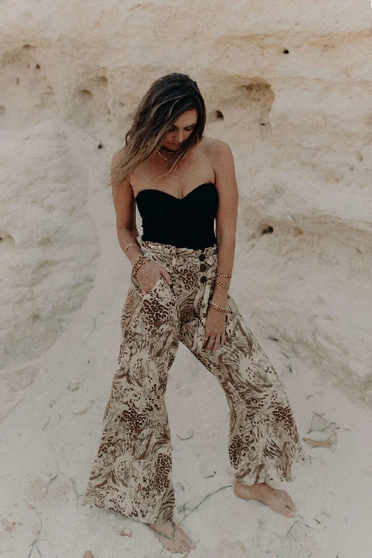 Sienna Wide Leg Pants - jungle Cozy Full-Length Pants