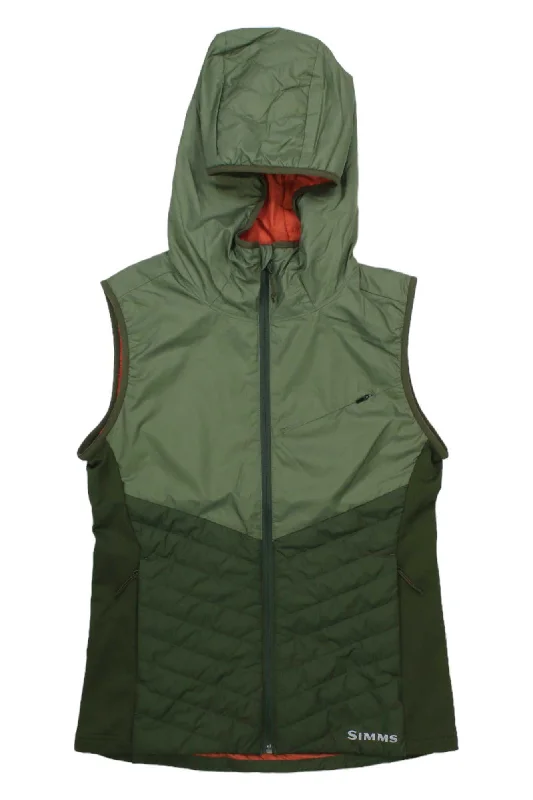 Simms Womens Fall Run Hybrid Hooded Vest Hoodie with Neon Bright Vibrant