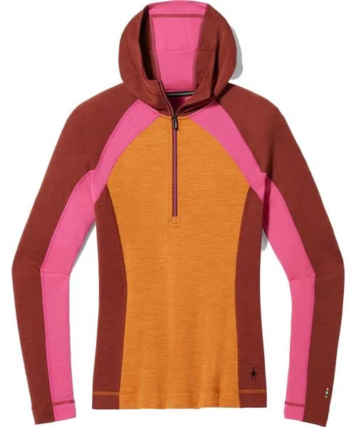 Smartwool Women's Classic Thermal Merino 1/2 Zip Base Layer Hoodie Hoodie with Strings Custom Fit Adjustable