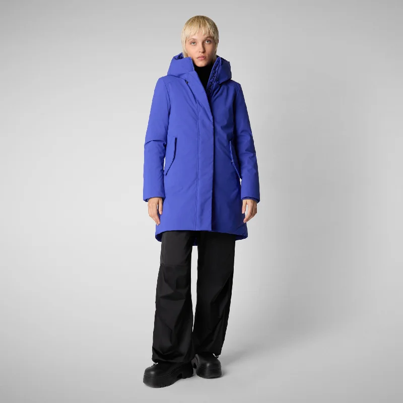 Women's hooded parka nellie in gentian blue Hoodie Sweatshirt Pullover