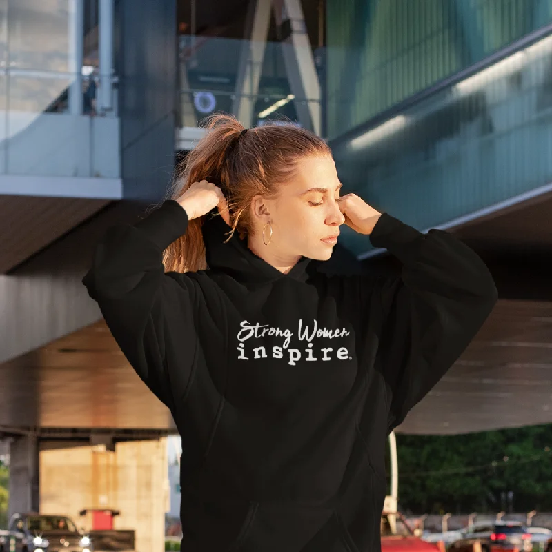 inspire Strong Women Unisex Hoodie Hoodie with Mock Neck Collared Structured