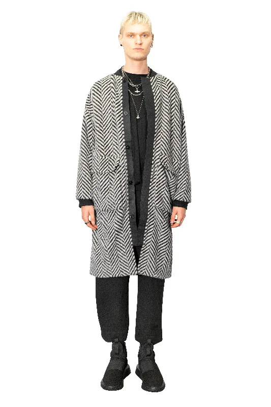 T82 HOODED 2IN1 PARKA HERRINGBONE Hoodie with Oversized Fit Loose Comfortable