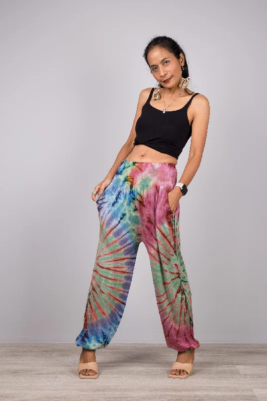 Blue Tie Dye pants Trendy Wide-Leg Pants