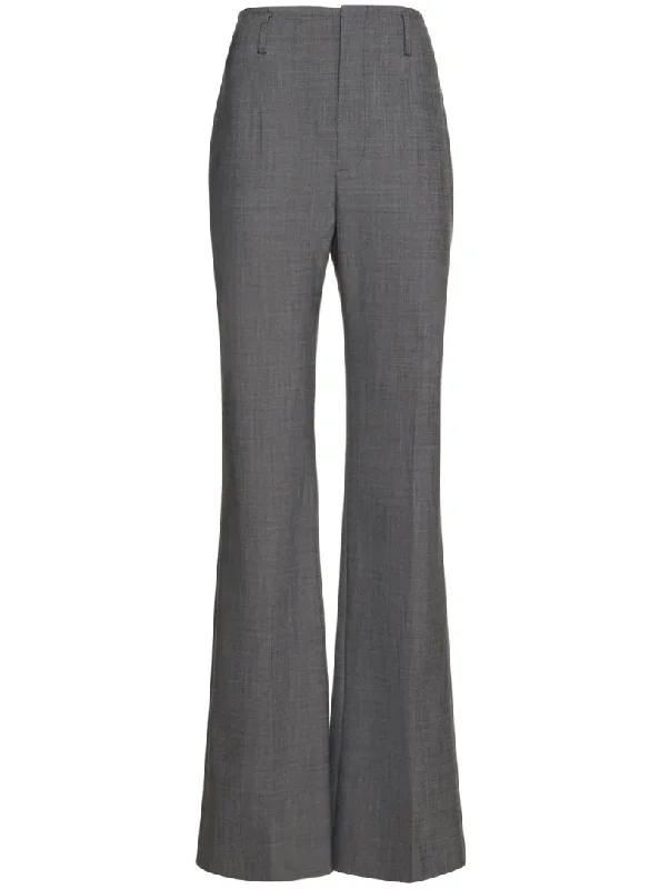 Tropical stretch wool straight pants Cozy Fitted Pants
