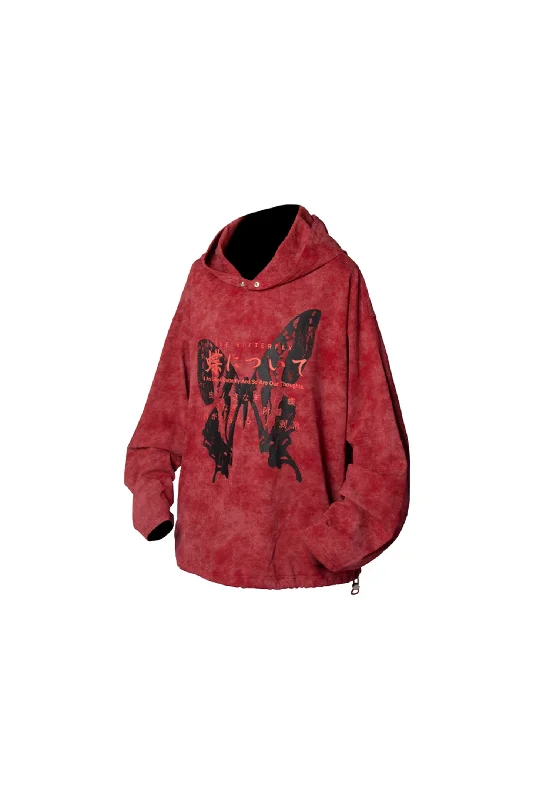 Two-tone Hooded Long Sleeves Hoodie with Relaxed Fit Easy Casual