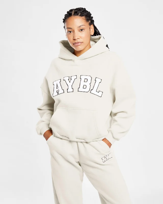 Varsity Oversized Hoodie - Sand Oversized Hoodie Comfort Casual
