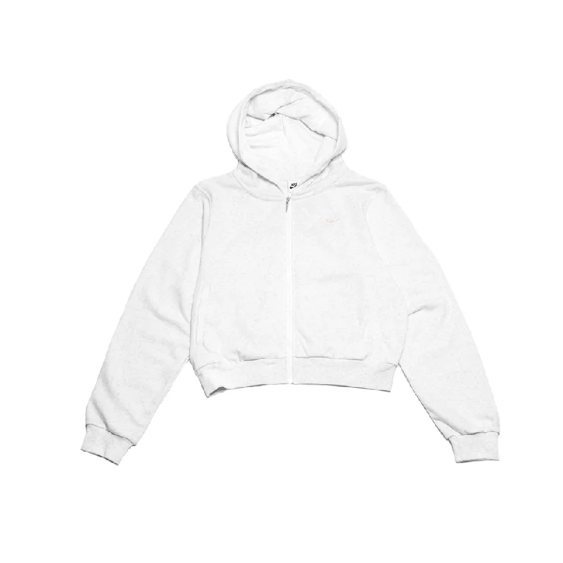 W NSW Chill Terry Loose FZ French Hoodie 'Birch Heather' Hoodie with Hidden Zipper Minimalist Clean