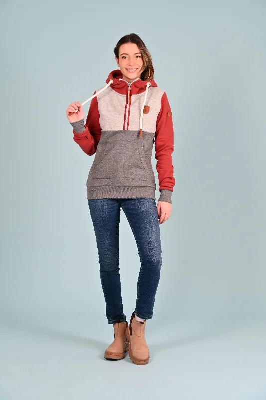 Wanakome Kaya Half-Zip Hoodie Hoodie with Cropped Fit Short Trendy