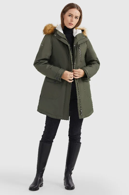 Water-Resistant Hooded Parka Hoodie with Neon Bright Vibrant
